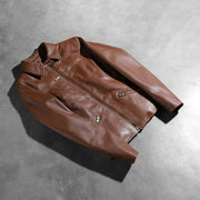 Tomachi Rouge Veste en Cuir pour Femme – Vue produit alternative 7