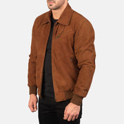 Brown Goatskin suede Jacket - Vue de dos avec coupe ajustée aux épaules &amp; ourlet soigné