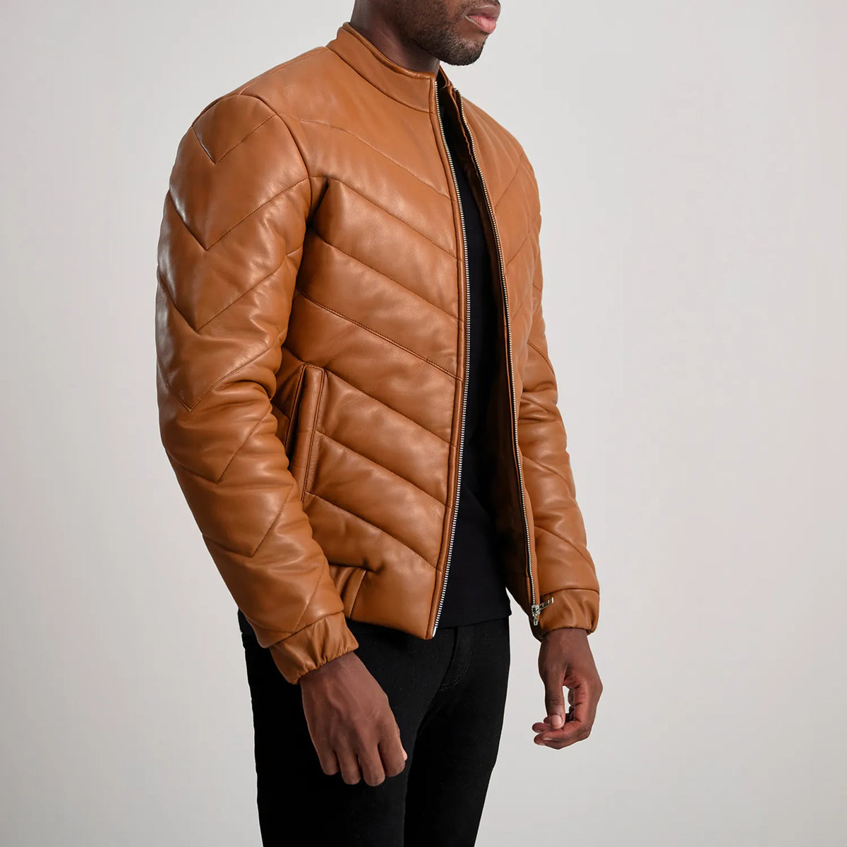 Travis Veste en Cuir pour Homme – Vue produit alternative 2