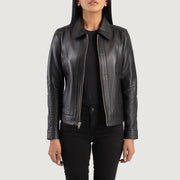 Vixen Classic Collar Veste en Cuir pour Femme – Vue produit alternative 1