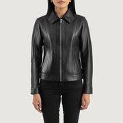 Vixen Classic Collar Veste en Cuir pour Femme – Vue produit alternative 4