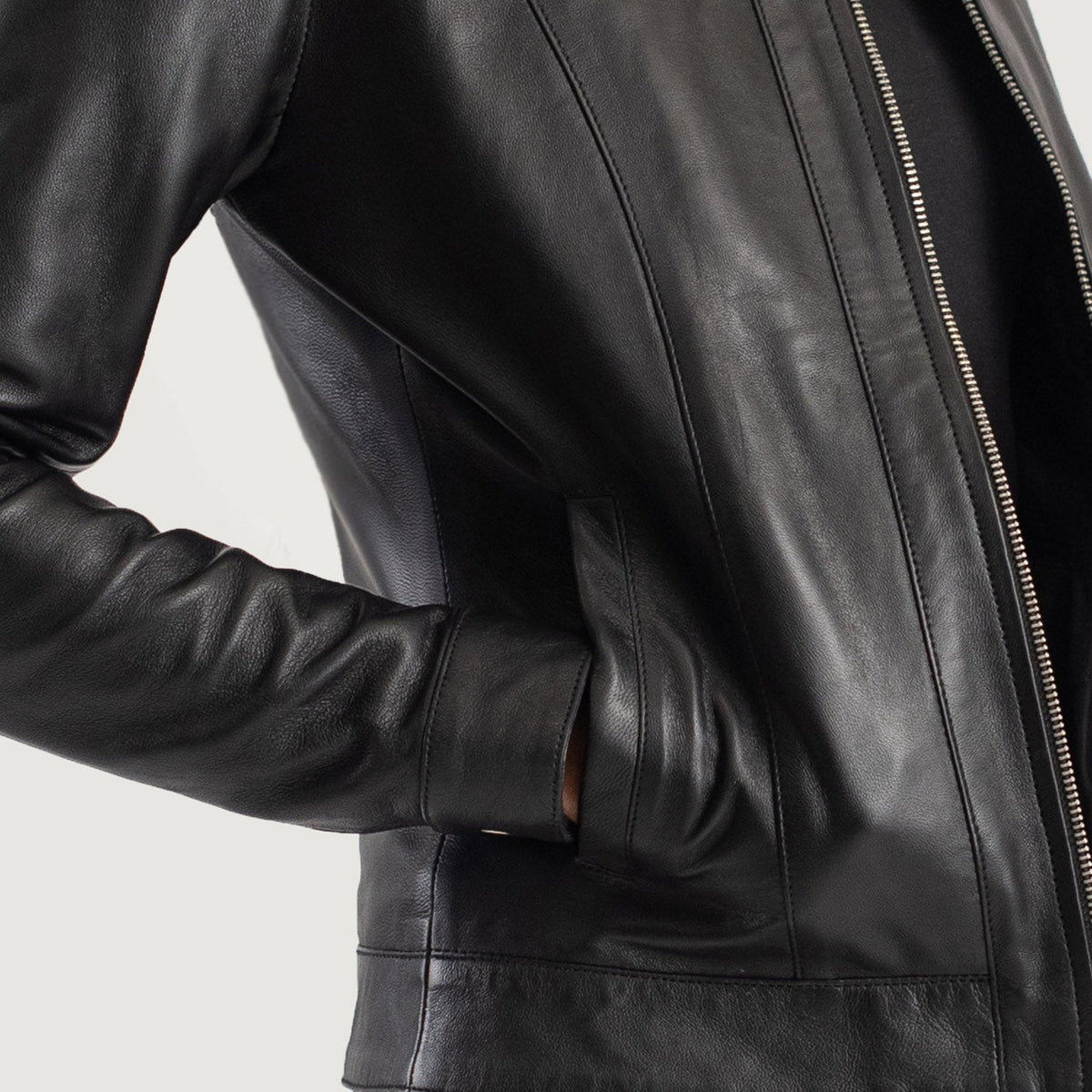 Vixen Classic Collar Veste en Cuir pour Femme – Vue produit alternative 6