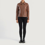 Vixen Classic Collar Veste en Cuir pour Femme – Vue produit alternative 3
