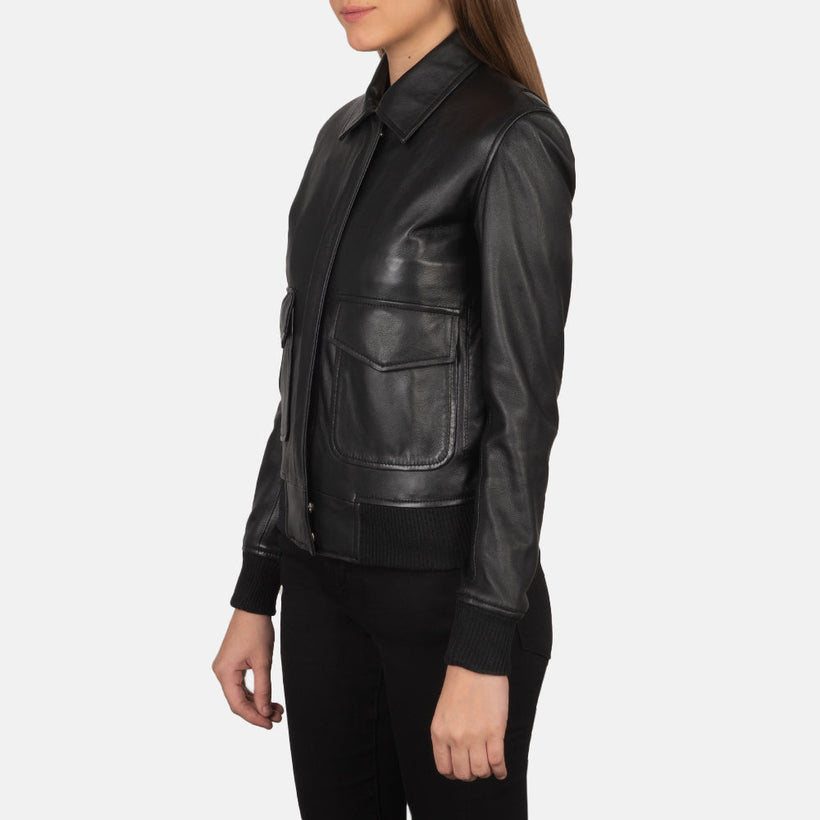 Westa A-2 Blouson Bomber en Cuir pour Femme