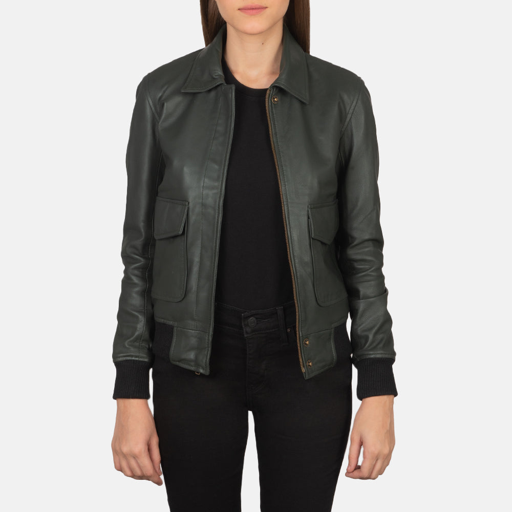Westa A-2 Blouson Bomber en Cuir pour Femme – Vue produit alternative 1