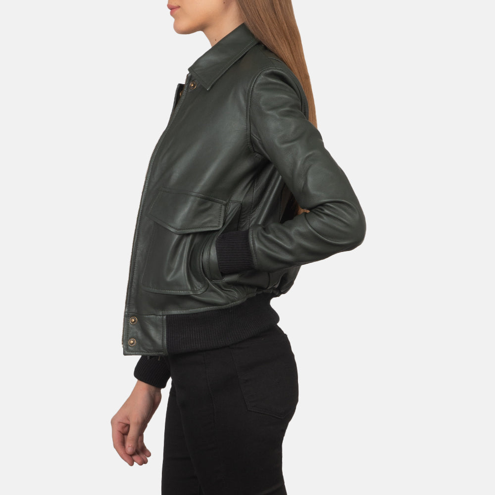 Westa A-2 Blouson Bomber en Cuir pour Femme – Vue produit alternative 2