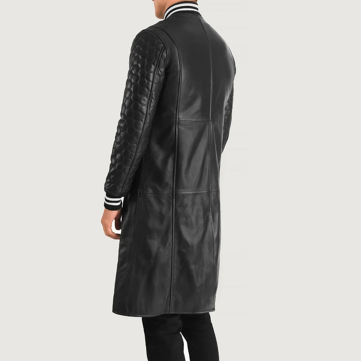 Authentic Sheepskin Leather with Semi-aniline Finish Grain Texture &amp; Heavy-Duty Seam Stitching Detail