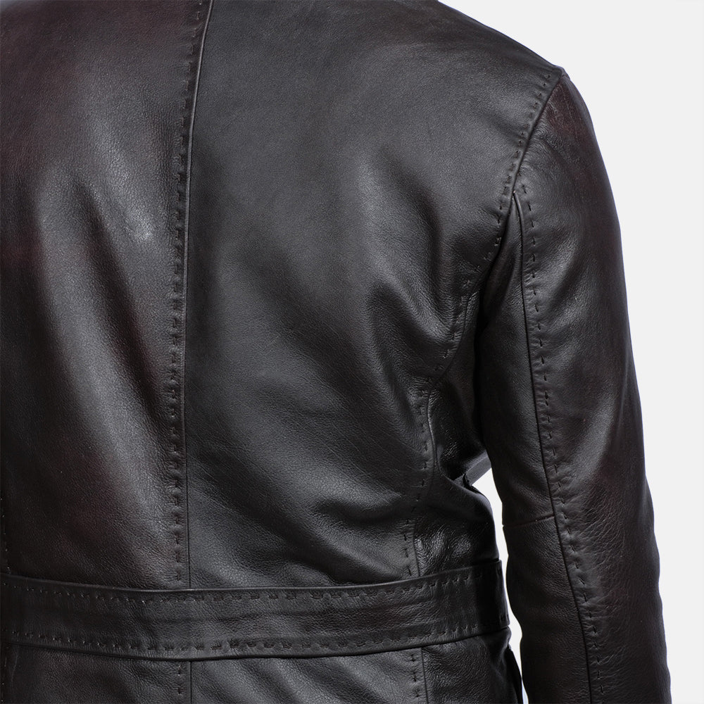Cuir de vachette véritable with Pull-up Finish Grain Texture &amp; Heavy-Duty Seam Stitching Detail