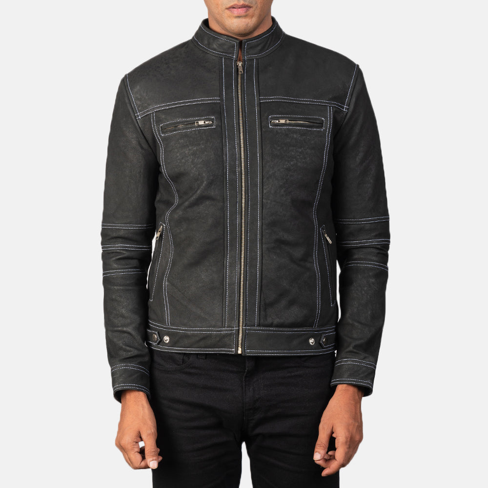 Youngster Veste Motard en Cuir pour Homme – Vue produit alternative 3