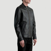 Black Sheepskin Leather Biker Jacket - Vue de dos avec coupe ajustée aux épaules &amp; ourlet soigné