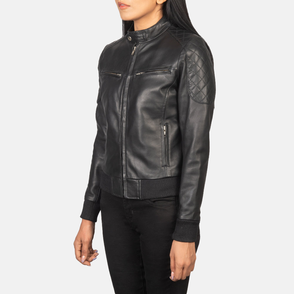 
Zenna Blouson Bombardier en Cuir pour Femme – alternate product view 2