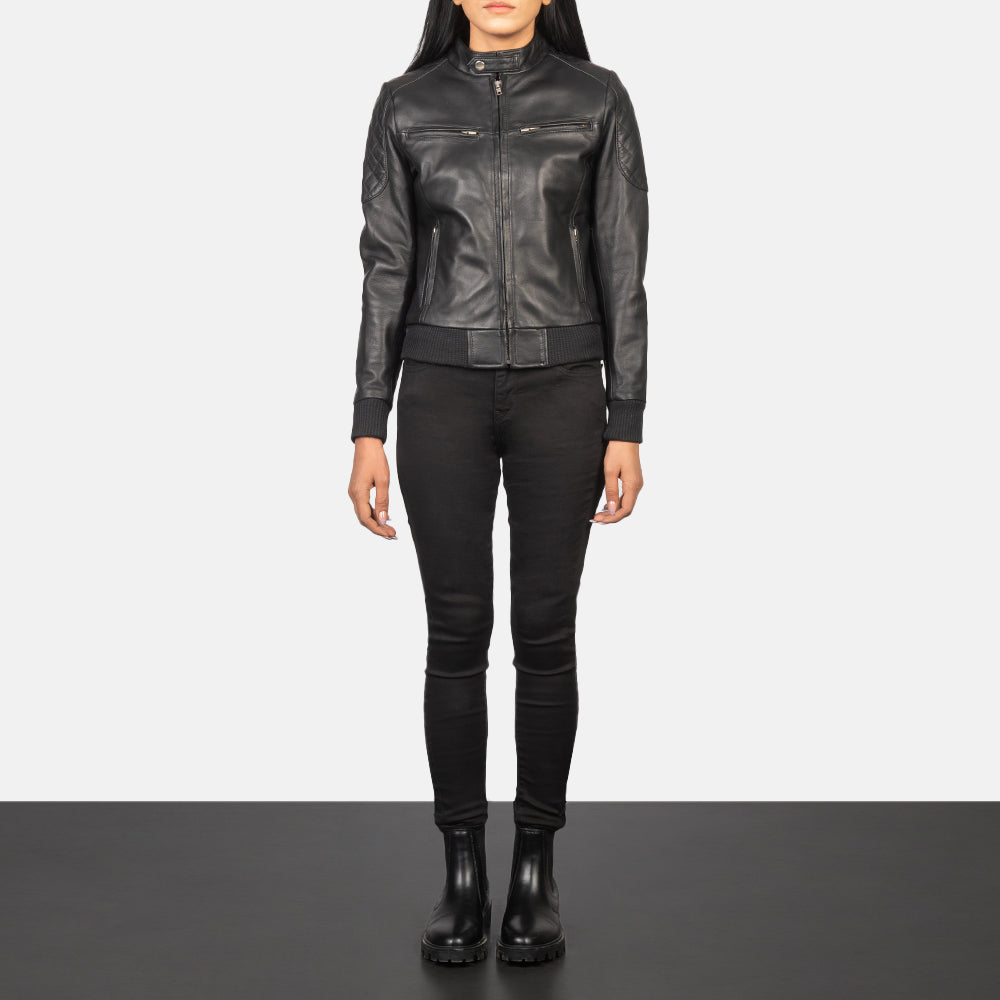 
Zenna Blouson Bombardier en Cuir pour Femme – alternate product view 3