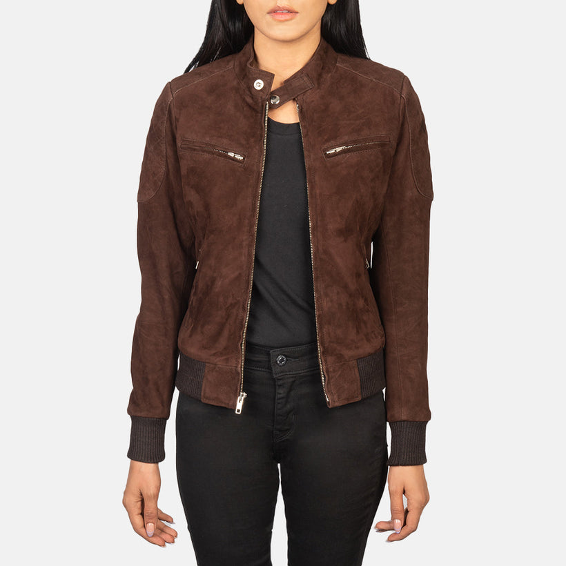 Zenna Blouson Bombardier en Cuir pour Femme