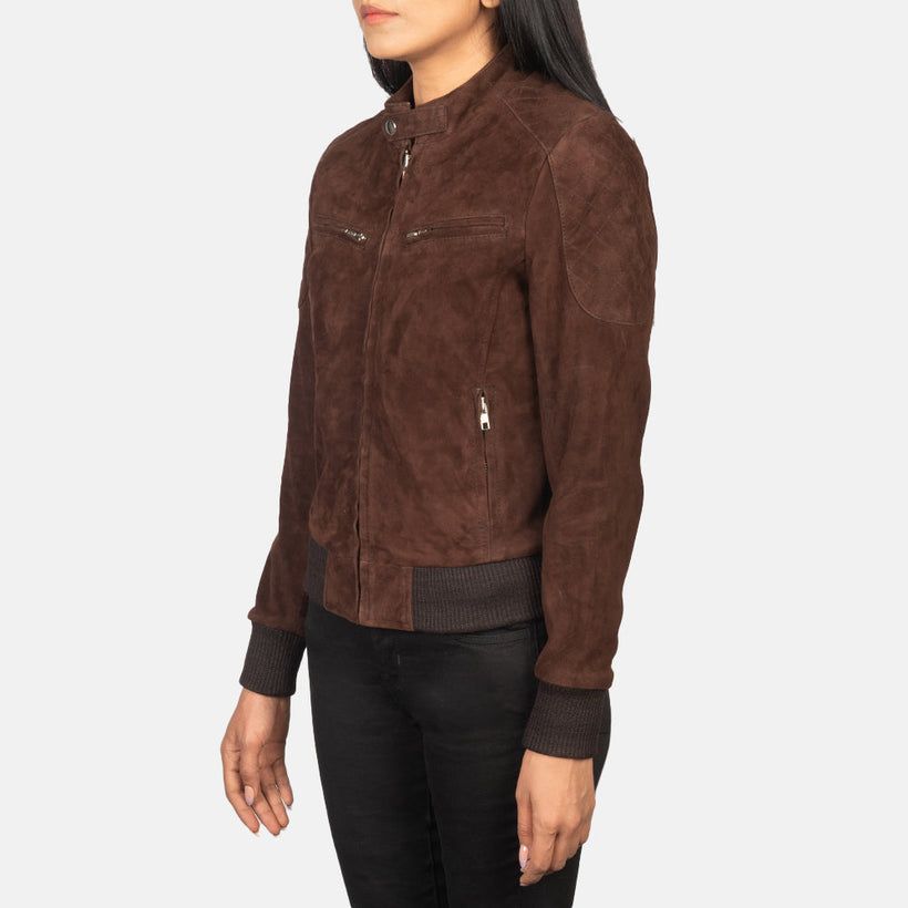 Zenna Blouson Bombardier en Cuir pour Femme