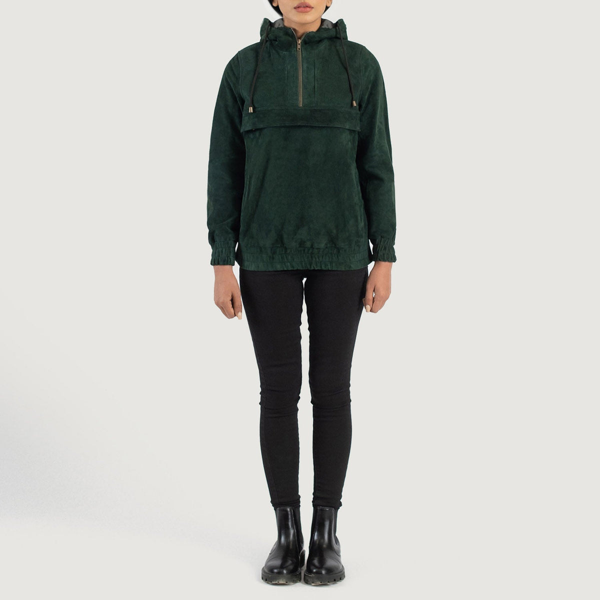 Zest Hooded Pullover Veste en Cuir pour Femme – Vue produit alternative 3
