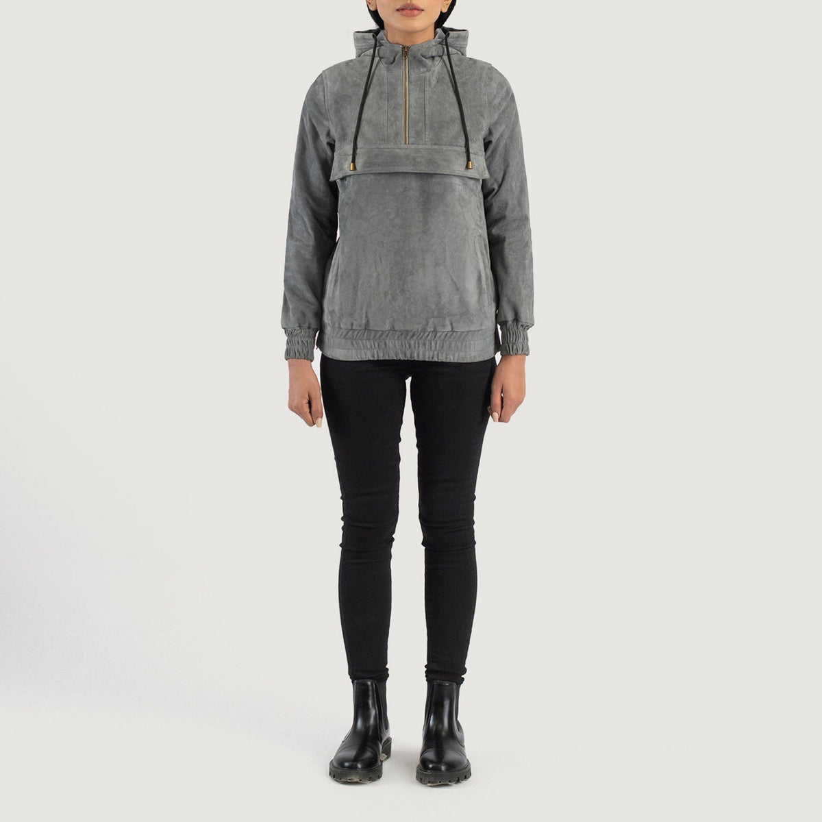Zest Hooded Pullover Veste en Cuir pour Femme – Vue produit alternative 3